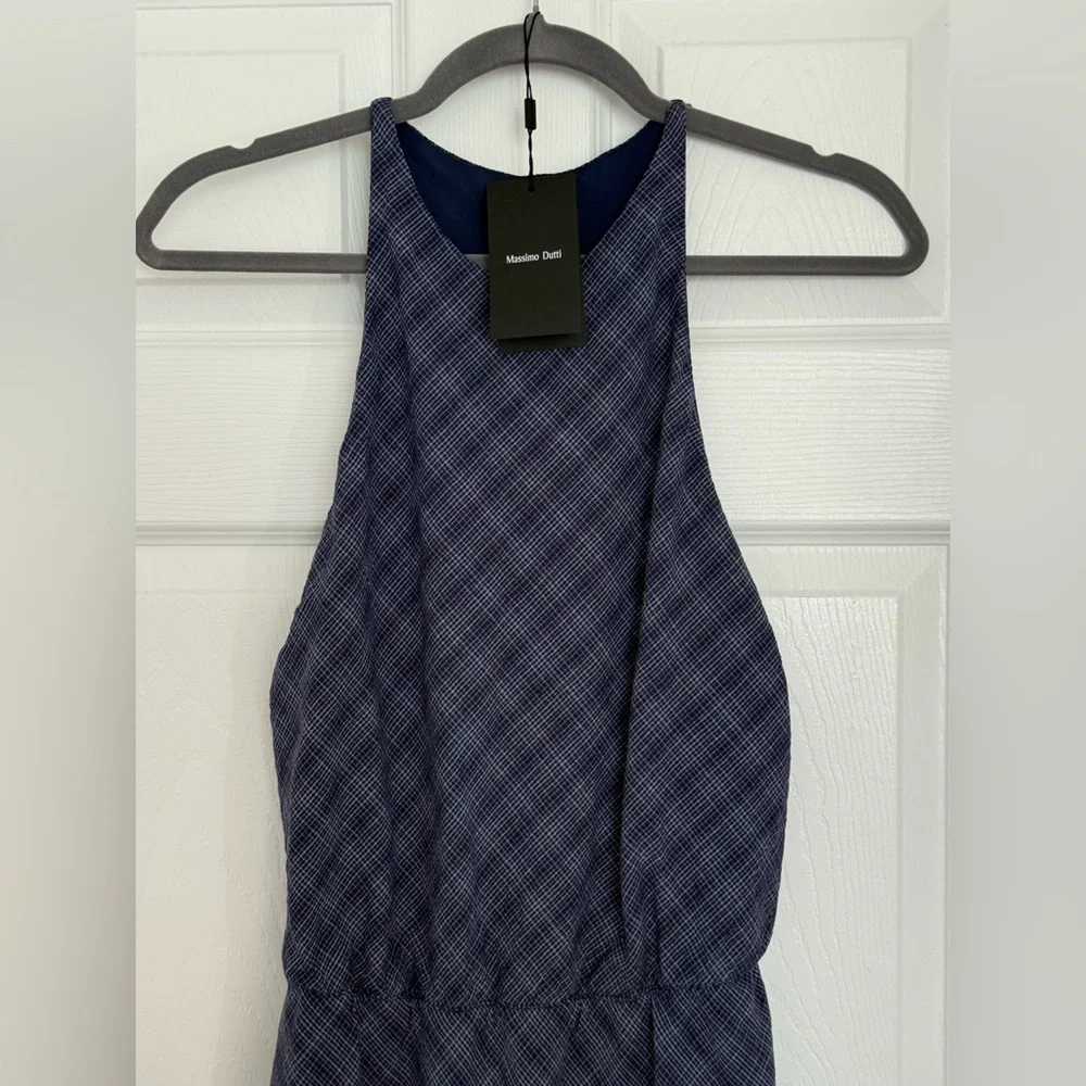 NEW Massimo Dutti Long Checkered Dress with Back Detail - Picture 4 of 12